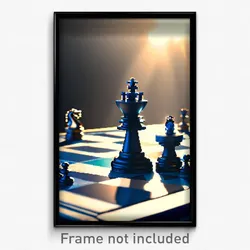 Pixel Art Poster - Unusual Chess Piece (8 Bit Psychedelic Video Game Print)