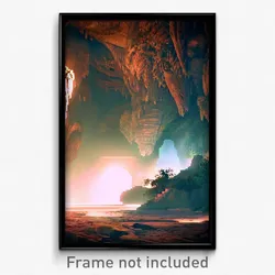 Pixel Art Poster - Ancient Cave (8 Bit Psychedelic Trippy Video Game Print)