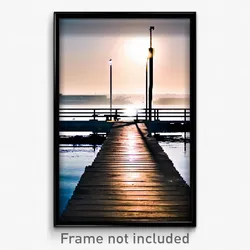 Pixel Art Poster - Deserted Dock (8 Bit Psychedelic Trippy Video Game Print)