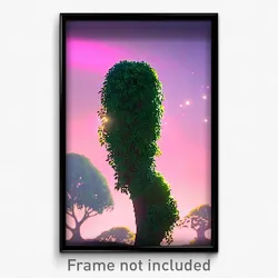Pixel Art Poster - Sweet Bush (8 Bit Psychedelic Trippy Weird Video Game Print)