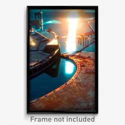 Pixel Art Poster - Rusty Landing (8 Bit Psychedelic Trippy Video Game Print)
