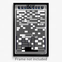 Pixel Art Poster - Colorless Chess Board (8 Bit Psychedelic Video Game Print)