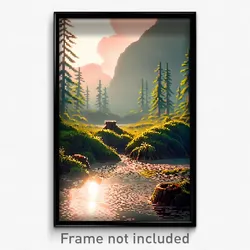 Pixel Art Poster - Valuable Bog (8 Bit Psychedelic Trippy Video Game Print)