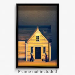 Pixel Art Poster - Modest Counting House (8 Bit Psychedelic Video Game Print)