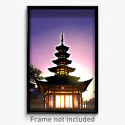 Pixel Art Poster - Rare Pagoda (8 Bit Psychedelic Trippy Weird Video Game Print)