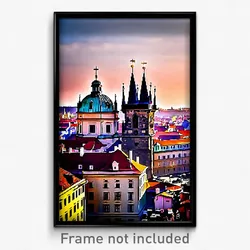 Pixel Art Poster - Realistic Prague (8 Bit Psychedelic Trippy Video Game Print)