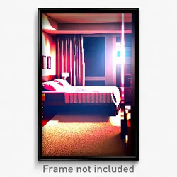 Pixel Art Poster - Brisk Bedroom (8 Bit Psychedelic Trippy Video Game Print)