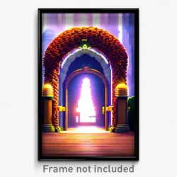Pixel Art Poster - Nutty Entrance (8 Bit Psychedelic Trippy Video Game Print)