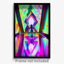 Pixel Art Poster - Kaleidoscopic Stable (8 Bit Psychedelic Video Game Print)