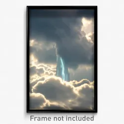 Pixel Art Poster - Cloudy Cascade (8 Bit Psychedelic Trippy Video Game Print)