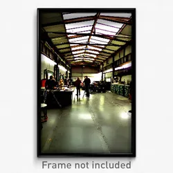 Pixel Art Poster - Bustling Outbuilding (8 Bit Psychedelic Video Game Print)