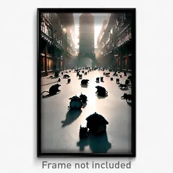Pixel Art Poster - Measly Mews (8 Bit Psychedelic Trippy Weird Video Game Print)