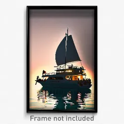 Pixel Art Poster - Gregarious Boat (8 Bit Psychedelic Trippy Video Game Print)
