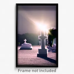 Pixel Art Poster - White Grave (8 Bit Psychedelic Trippy Weird Video Game Print)