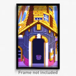 Pixel Art Poster - Nutty Cartoon Architecture (8 Bit Video Game Print)