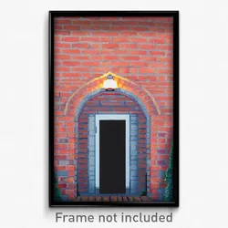 Pixel Art Poster - Humble Brickyard (8 Bit Psychedelic Trippy Video Game Print)
