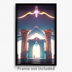 Pixel Art Poster - Majestic Ark (8 Bit Psychedelic Trippy Video Game Print)