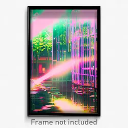 Pixel Art Poster - Glass Woods (8 Bit Psychedelic Trippy Weird Video Game Print)