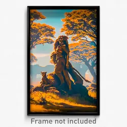 Pixel Art Poster - Bronze Savannah (8 Bit Psychedelic Trippy Video Game Print)