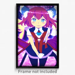 Pixel Art Poster - Anime Like Mews (8 Bit Psychedelic Trippy Video Game Print)