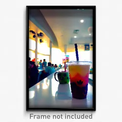 Pixel Art Poster - Stimulating Boba Tea (8 Bit Psychedelic Video Game Print)