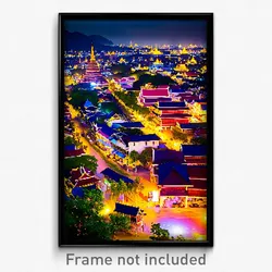 Pixel Art Poster - Hidden Thai City (8 Bit Psychedelic Trippy Video Game Print)