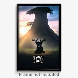 Pixel Art Poster - Black Shire (8 Bit Psychedelic Trippy Weird Video Game Print)