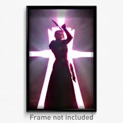 Pixel Art Poster - Dramatic Arrowslit (8 Bit Psychedelic Video Game Print)