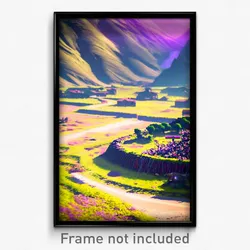 Pixel Art Poster - Upbeat Wasteland (8 Bit Psychedelic Trippy Video Game Print)
