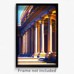 Pixel Art Poster - Superb Roman Architecture (8 Bit Video Game Print)