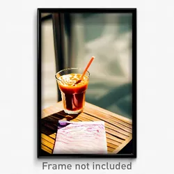 Pixel Art Poster - Squiggly Thai Tea (8 Bit Psychedelic Trippy Video Game Print)