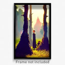 Pixel Art Poster - Animated Copse (8 Bit Psychedelic Trippy Video Game Print)