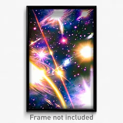 Pixel Art Poster - Immaculate Galaxy Battle (8 Bit Psychedelic Video Game Print)