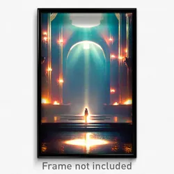 Pixel Art Poster - Imaginary Sanctuary (8 Bit Psychedelic Video Game Print)