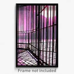 Pixel Art Poster - Complex Wire Frame Fen (8 Bit Psychedelic Video Game Print)