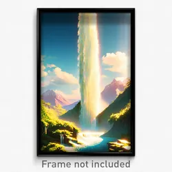 Pixel Art Poster - Memorable Cascade (8 Bit Psychedelic Trippy Video Game Print)