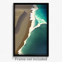 Pixel Art Poster - Rectangular Tsunami (8 Bit Psychedelic Video Game Print)