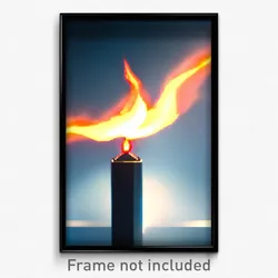 Pixel Art Poster - Long Flame (8 Bit Psychedelic Trippy Weird Video Game Print)