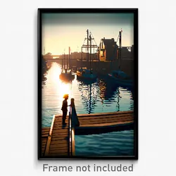 Pixel Art Poster - Nautical Creek (8 Bit Psychedelic Trippy Video Game Print)