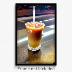 Pixel Art Poster - Flamboyant Brown Sugar Milk Tea (8 Bit Video Game Print)