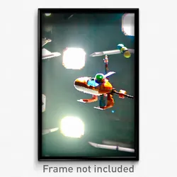 Pixel Art Poster - Flying Laboratory (8 Bit Psychedelic Trippy Video Game Print)