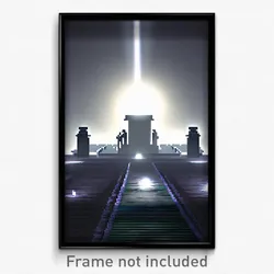 Pixel Art Poster - Black Plaza (8 Bit Psychedelic Trippy Weird Video Game Print)