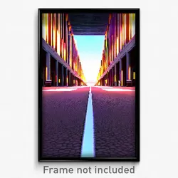 Pixel Art Poster - Distinct Lane (8 Bit Psychedelic Trippy Video Game Print)