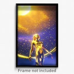 Pixel Art Poster - Golden Ego Exploration (8 Bit Psychedelic Video Game Print)