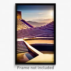 Pixel Art Poster - Stunning Amphitheatre (8 Bit Psychedelic Video Game Print)