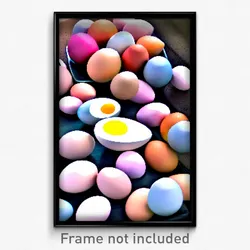 Pixel Art Poster - Brilliant Eggs (8 Bit Psychedelic Trippy Video Game Print)