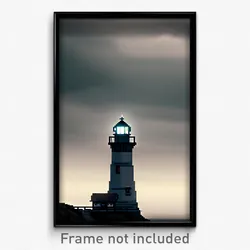 Pixel Art Poster - Gloomy Lighthouse (8 Bit Psychedelic Trippy Video Game Print)