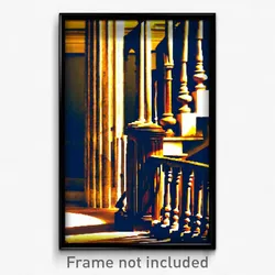 Pixel Art Poster - Exotic Balustrade (8 Bit Psychedelic Trippy Video Game Print)