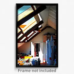 Pixel Art Poster - Cluttered Dormer (8 Bit Psychedelic Trippy Video Game Print)