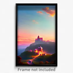 Pixel Art Poster - Harmonious Hermitage (8 Bit Psychedelic Video Game Print)